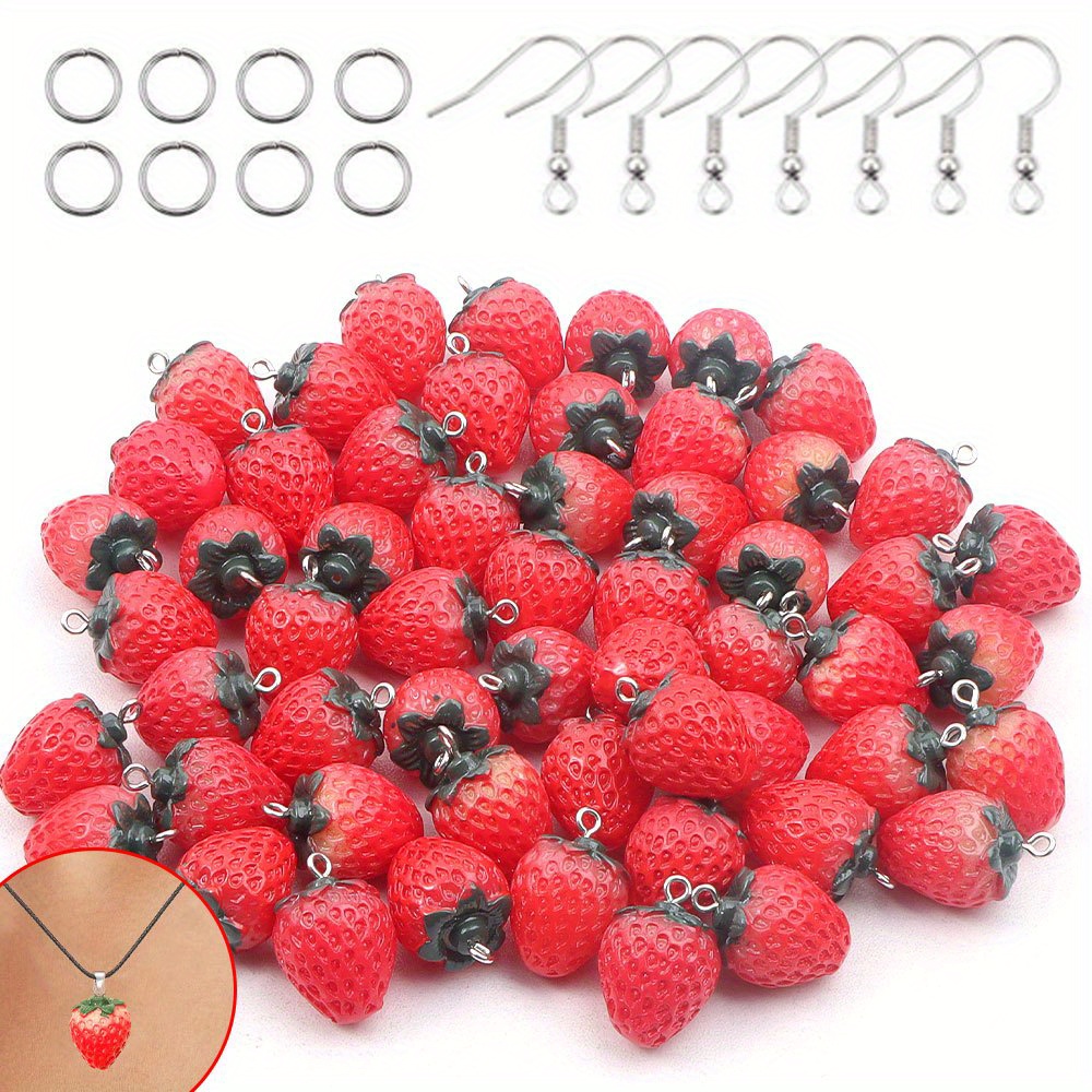 Event Suppliers - 12/27/54pcs Rode Hars Aardbei Charm Combineren,